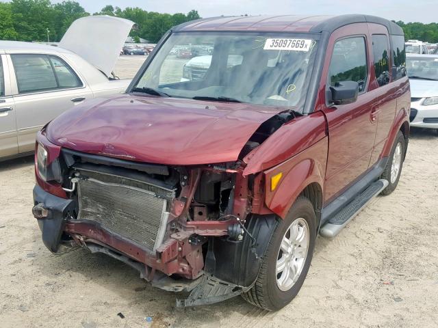 5J6YH18767L015446 - 2007 HONDA ELEMENT EX MAROON photo 2