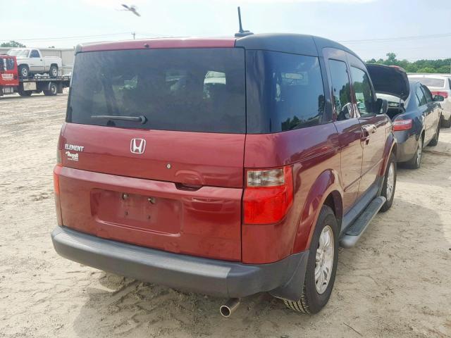 5J6YH18767L015446 - 2007 HONDA ELEMENT EX MAROON photo 4