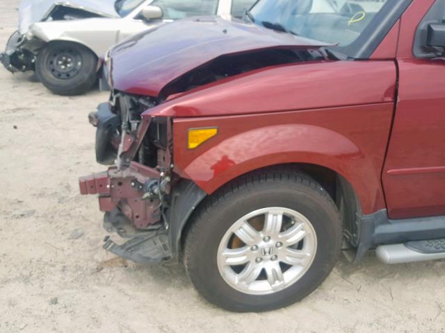 5J6YH18767L015446 - 2007 HONDA ELEMENT EX MAROON photo 9