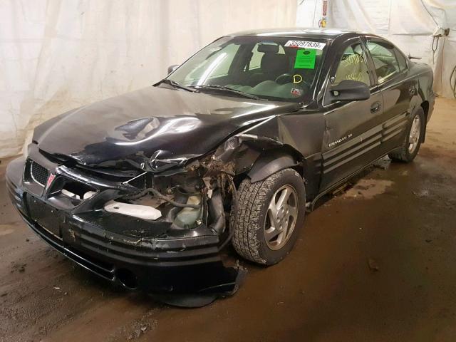 1G2NE52E3XC502852 - 1999 PONTIAC GRAND AM S BLACK photo 2