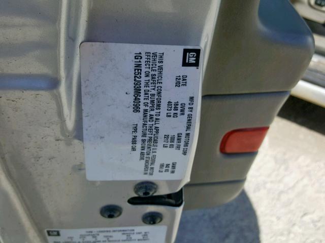 1G1NE52J93M640966 - 2003 CHEVROLET MALIBU LS SILVER photo 10