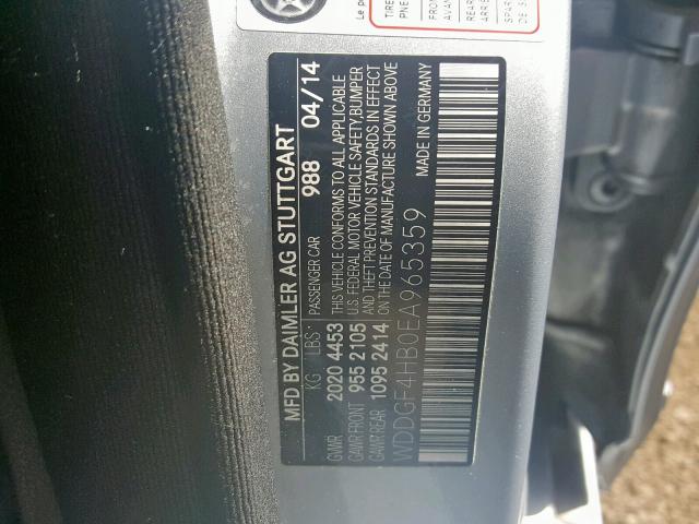 WDDGF4HB0EA965359 - 2014 MERCEDES-BENZ C 250 SILVER photo 10