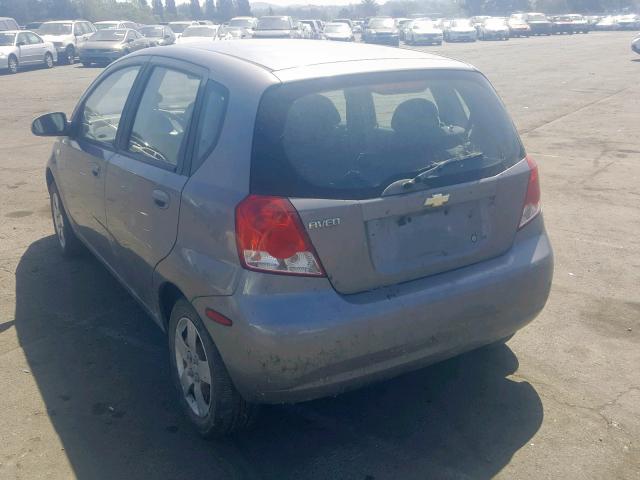 KL1TD66656B526533 - 2006 CHEVROLET AVEO BASE Gümüş foto 3