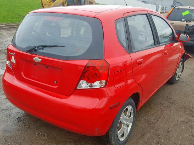 KL1TD66678B259916 - 2008 CHEVROLET AVEO BASE Qırmızı foto 4