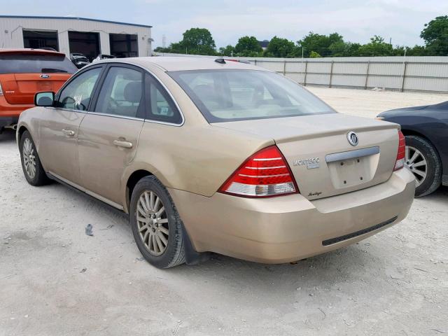 1MEHM42187G614900 - 2007 MERCURY MONTEGO PR ბეჟი ფოტო 3