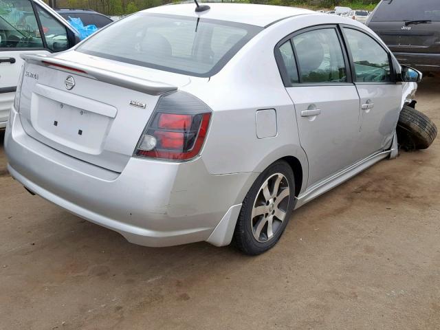 3N1AB6APXCL708358 - 2012 NISSAN SENTRA 2.0 SILVER photo 4