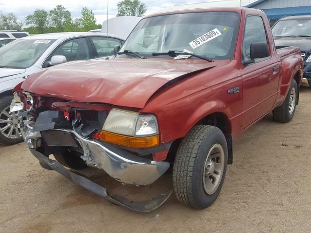 1FTYR10C8XPB31557 - 1999 FORD RANGER BURGUNDY photo 2