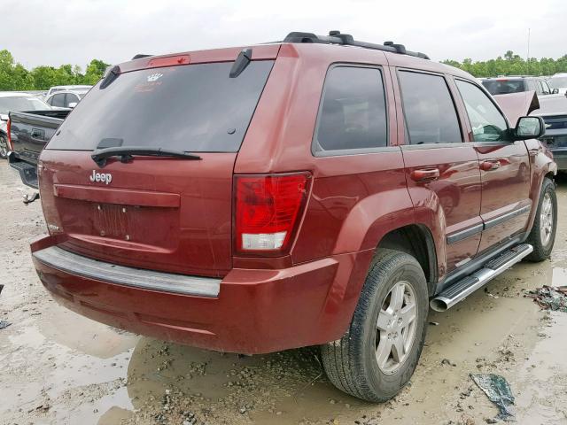 1J8GS48KX7C526627 - 2007 JEEP GRAND CHER BURGUNDY photo 4