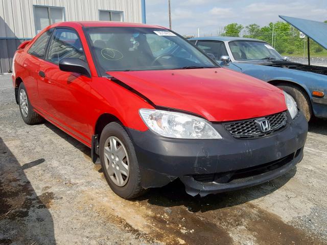 1HGEM22304L057396 - 2004 HONDA CIVIC DX V RED photo 1