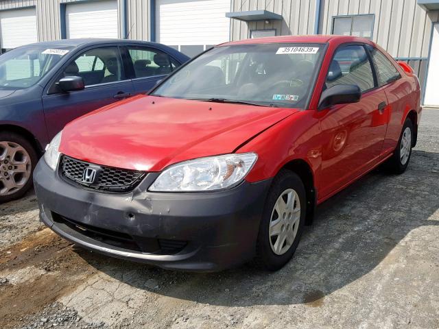 1HGEM22304L057396 - 2004 HONDA CIVIC DX V RED photo 2