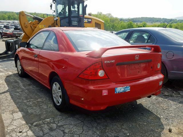 1HGEM22304L057396 - 2004 HONDA CIVIC DX V RED photo 3