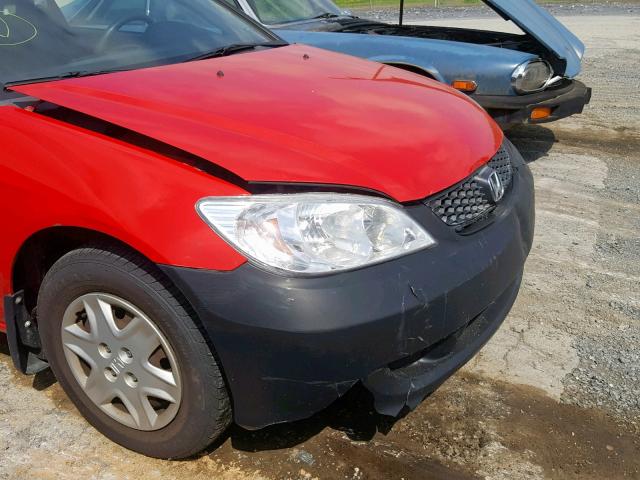 1HGEM22304L057396 - 2004 HONDA CIVIC DX V RED photo 9