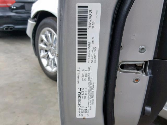 2C3CCACG5CH263463 - 2012 CHRYSLER 300 LIMITE SILVER photo 10