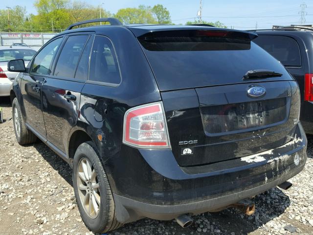 2FMDK48C17BA90068 - 2007 FORD EDGE SEL BLACK photo 3