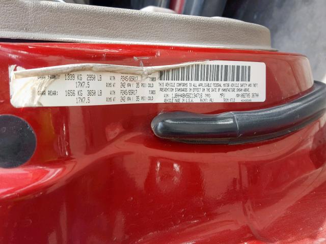 1J8HH48N56C134716 - 2006 JEEP COMMANDER RED photo 10