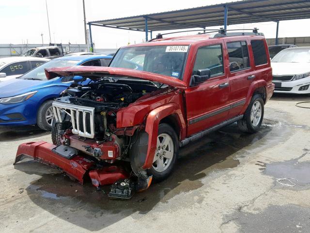1J8HH48N56C134716 - 2006 JEEP COMMANDER RED photo 2