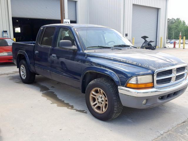 1D7HL48NX4S782423 - 2004 DODGE DAKOTA QUA BLUE photo 1