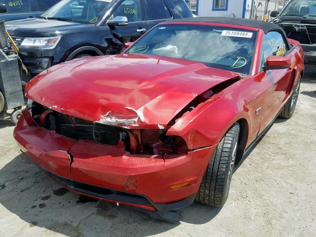 1ZVBP8FH2A5169194 - 2010 FORD MUSTANG GT RED photo 2