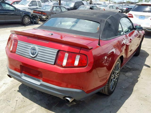 1ZVBP8FH2A5169194 - 2010 FORD MUSTANG GT RED photo 4