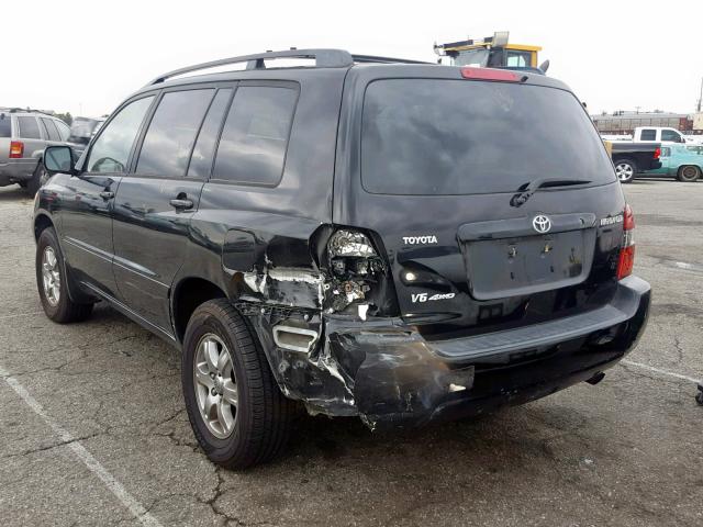 JTEEP21A840049369 - 2004 TOYOTA HIGHLANDER BLACK photo 3