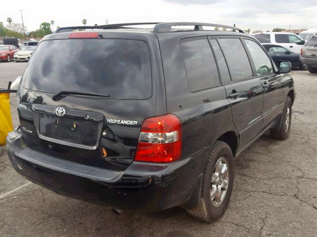 JTEEP21A840049369 - 2004 TOYOTA HIGHLANDER BLACK photo 4