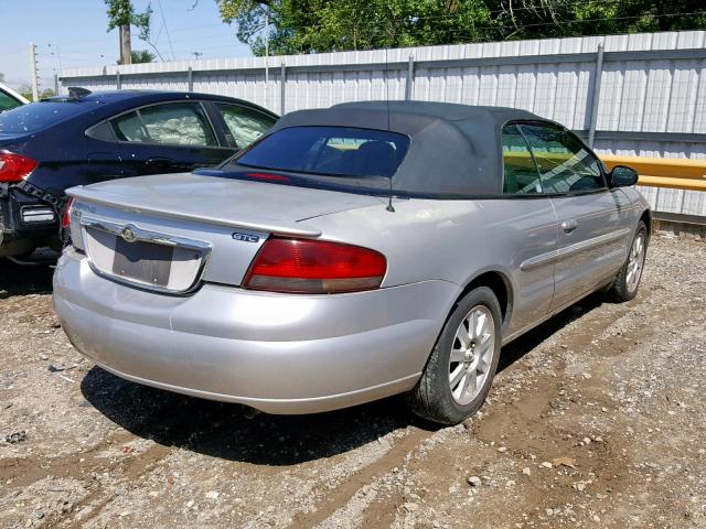 1C3EL75R64N251860 - 2004 CHRYSLER SEBRING GT SILVER photo 4