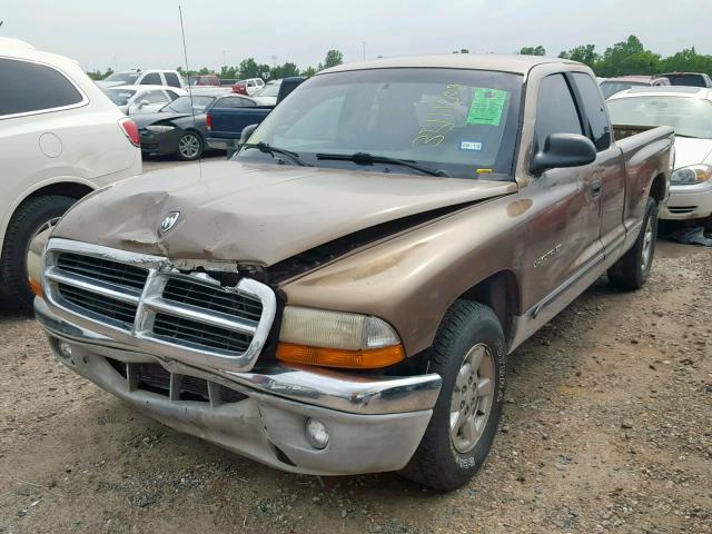 1B7GL22X91S114242 - 2001 DODGE DAKOTA BEIGE photo 2