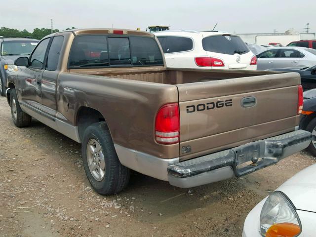 1B7GL22X91S114242 - 2001 DODGE DAKOTA BEIGE photo 3