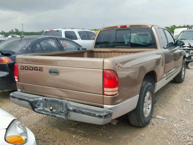 1B7GL22X91S114242 - 2001 DODGE DAKOTA BEIGE photo 4