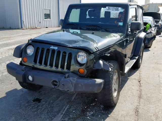 1J4GA2D11BL526689 - 2011 JEEP WRANGLER S GREEN photo 2