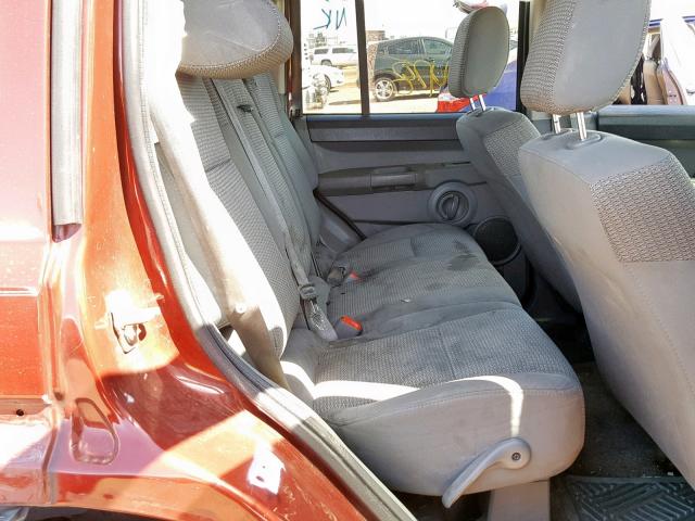 1J8HG48K17C578802 - 2007 JEEP COMMANDER MAROON photo 6