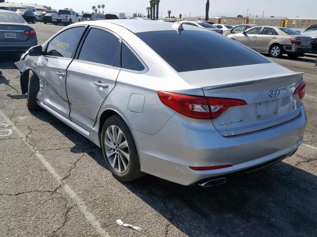 5NPE34AF0HH566990 - 2017 HYUNDAI SONATA SPO SILVER photo 3