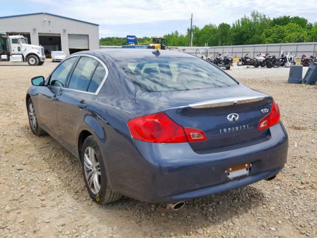 JN1CV6AR2AM453418 - 2010 INFINITI G37 BLUE photo 3