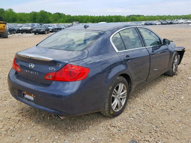 JN1CV6AR2AM453418 - 2010 INFINITI G37 BLUE photo 4