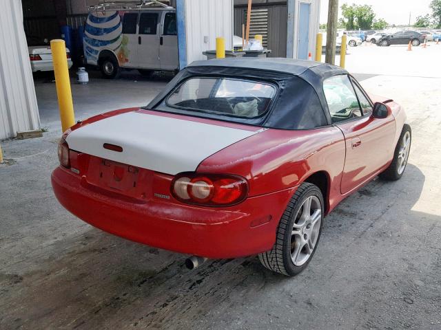 JM1NB353340400385 - 2004 MAZDA MX-5 MIATA RED photo 4