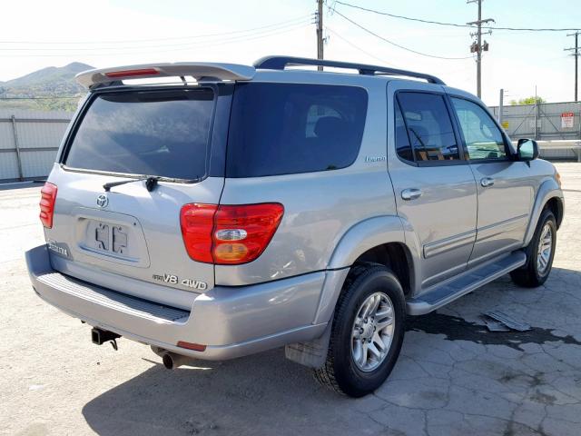 5TDBT48A34S232177 - 2004 TOYOTA SEQUOIA LI SILVER photo 4