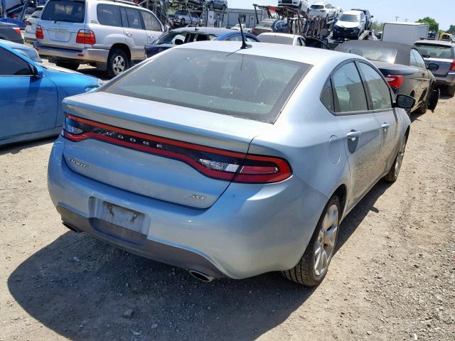 1C3CDFBA8DD307929 - 2013 DODGE DART SXT BLUE photo 4