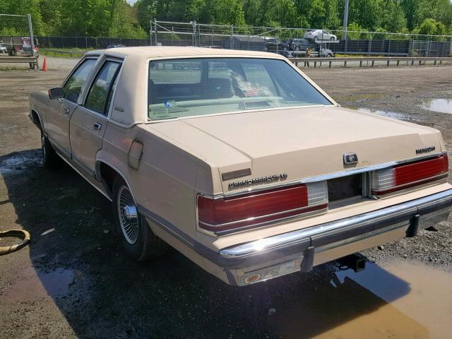 2MEBM75F4KX681107 - 1989 MERCURY GRAND MARQ BEIGE photo 3