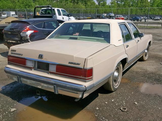 2MEBM75F4KX681107 - 1989 MERCURY GRAND MARQ BEIGE photo 4