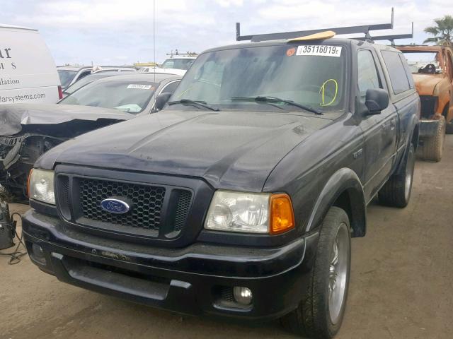 1FTYR10U24PA84742 - 2004 FORD RANGER BLACK photo 2