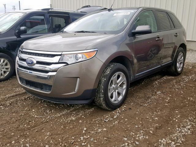 2FMDK4JC7DBC14091 - 2013 FORD EDGE SEL BEIGE photo 2