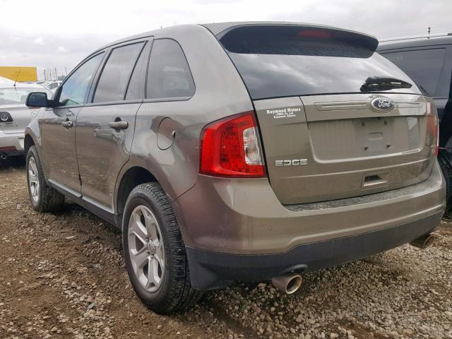 2FMDK4JC7DBC14091 - 2013 FORD EDGE SEL BEIGE photo 3