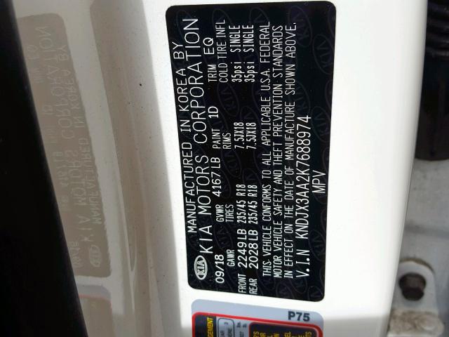 KNDJX3AA2K7688974 - 2019 KIA SOUL ! Ağ foto 10