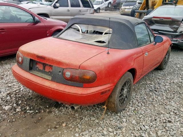 JM1NA3518L0141750 - 1990 MAZDA MX-5 MIATA RED photo 4