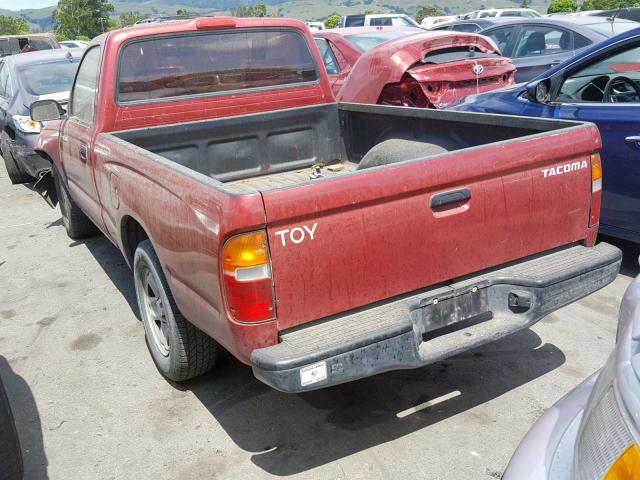 4TANL42N1WZ164158 - 1998 TOYOTA TACOMA RED photo 3