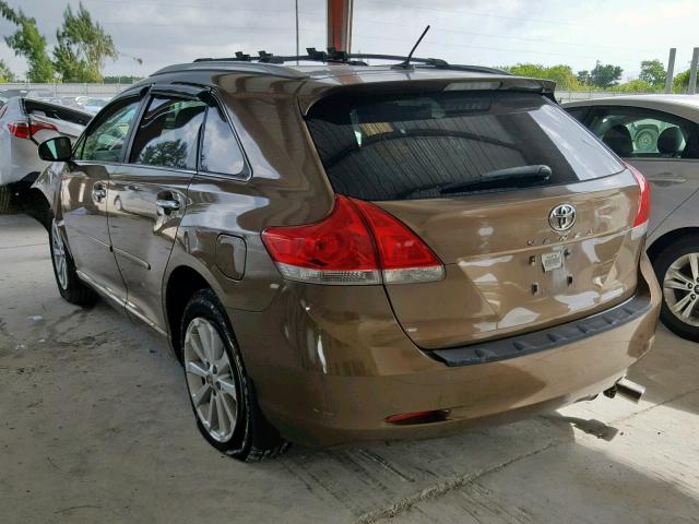 4T3ZA3BB8AU025696 - 2010 TOYOTA VENZA BROWN photo 3