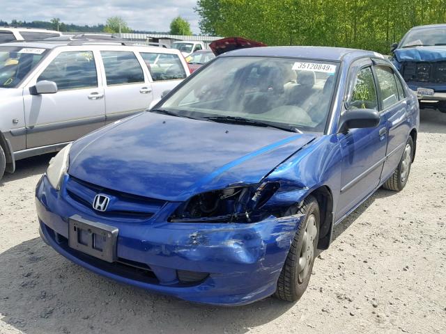 2HGES16334H611067 - 2004 HONDA CIVIC DX V BLUE photo 2