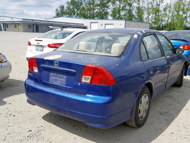 2HGES16334H611067 - 2004 HONDA CIVIC DX V BLUE photo 4