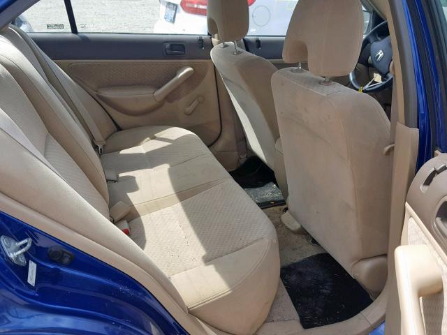 2HGES16334H611067 - 2004 HONDA CIVIC DX V BLUE photo 6