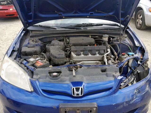 2HGES16334H611067 - 2004 HONDA CIVIC DX V BLUE photo 7